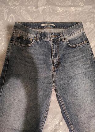 Темно синие прямые джинсы3 фото