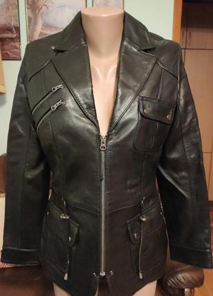 Женская кожаная утепленная куртка, известного итальянского conbipel.6 фото