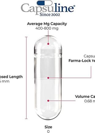 Порожні желатинові капсули capsuline (сша) великі розмір 005 фото