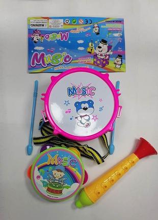 Інструменти муз. барабан, бубон, сопілка, пак. 27,5х30х8 см (100 шт./2)