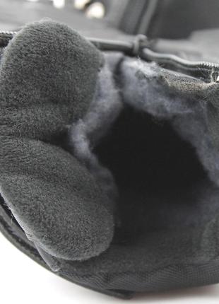 Детские черные зимние ботинки на мальчика, эко кожа с мехом,натуральный мех на зиму4 фото