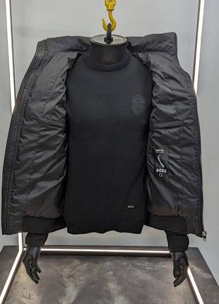 Люксова брендова куртка в стилі хьюго босс hugo boss преміум демісезонна з вʼязаними рукавами стильна3 фото