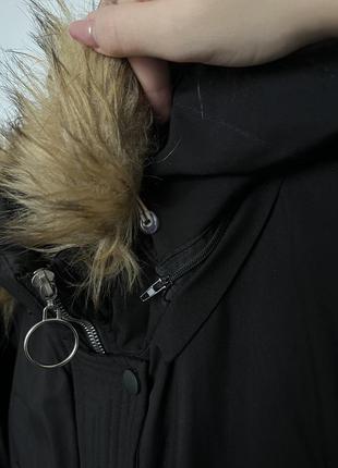 Зимний длинный черный пуховик8 фото