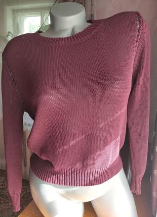 Кофта бордова,жіночий пуловер,кофта коротка,светрик1 фото