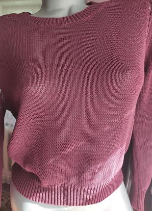 Кофта бордова,жіночий пуловер,кофта коротка,светрик2 фото