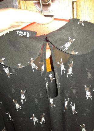 Шикарна шифонова блузка з довгим рукавом в принт "собачки" від george,p.10/384 фото