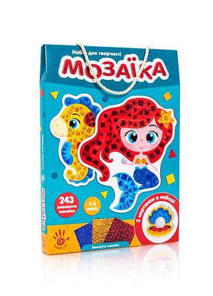 Набір для творчості "блискуча мозаїка. русалонька "укр", у кор. 22*30*2см, тм vladi toys, україна