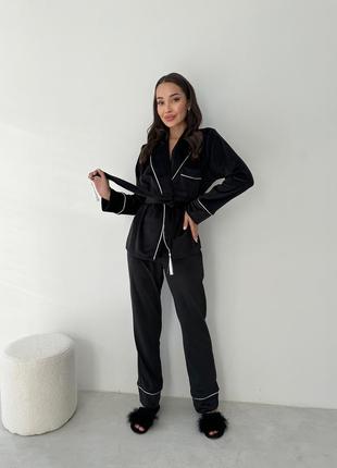 Костюм для дому короткий халатик штани плюш велюр