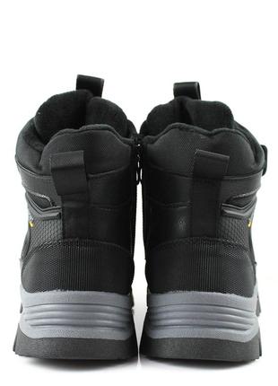 Детские качественные зимние черные ботинки на мальчика кожаные,кожа нубук,натуральный мех на зиму6 фото