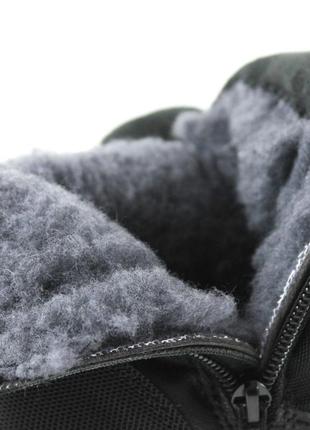 Детские качественные зимние черные ботинки на мальчика кожаные,кожа нубук,натуральный мех на зиму3 фото