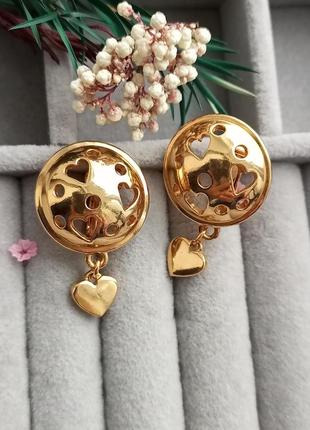 Avon винтажные клипсы сердечки, подвески, бренд, винтаж