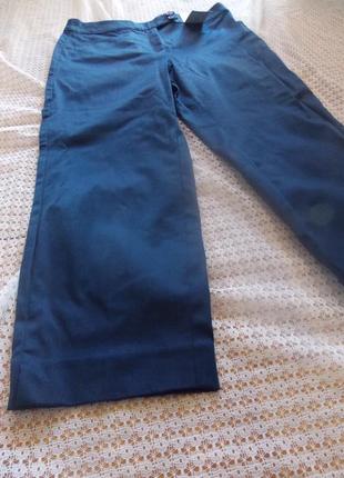Стильные базовые темно - синие укороченные брюки tu4 фото