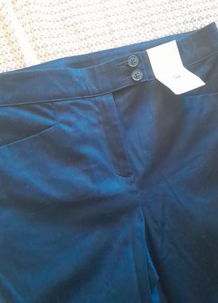 Стильные базовые темно - синие укороченные брюки tu5 фото