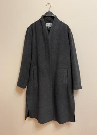 Серое длинное пальто, размер 38, французская марки d'auvry2 фото