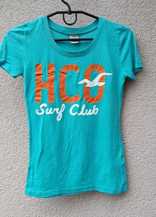 Бірюзова футболка hollister hco surf club xs