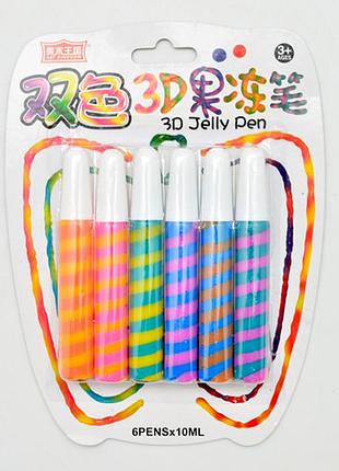 Клей для творчості 3d "jelly pen" 6шт, блістер 18*13см (72шт)