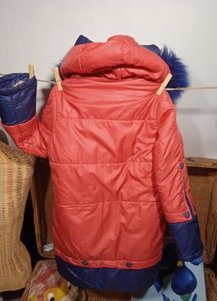 Куртка пуховик пальто кошачьи ушки зимняя2 фото