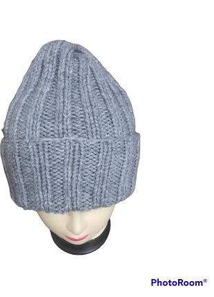 Шапка біні, тепла шапка. шапка. шапка handmade. в'язана об'ємна шапка ручної роботи2 фото