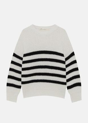 Полосатый свитер с жемчужной вязкой pull&bear - s, m, l6 фото