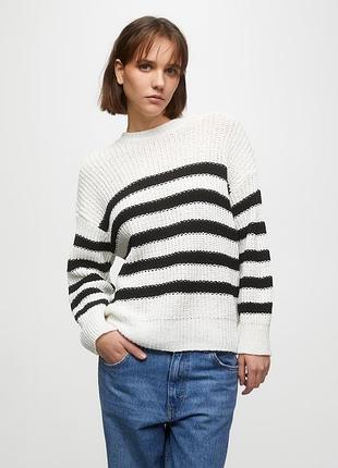 Полосатый свитер с жемчужной вязкой pull&bear - s, m, l