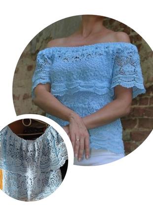 Блуза футболка гіпюрова