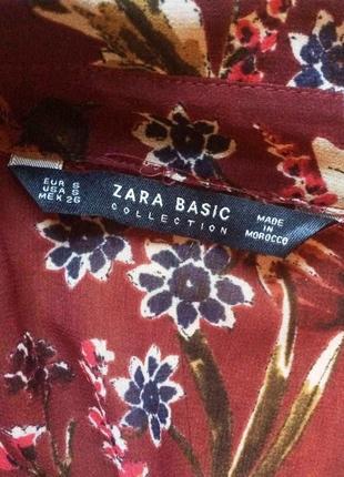 Полупрозрачное платье-халат цветы zara шифон2 фото