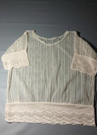 Легкая ажурная топ блуза в сетку1 фото