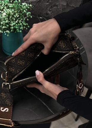 Guess the snapshot bag сумка эко кожа люкс качество беж черная коричневая10 фото