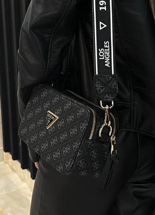 Guess the snapshot bag сумка эко кожа люкс качество беж черная коричневая6 фото