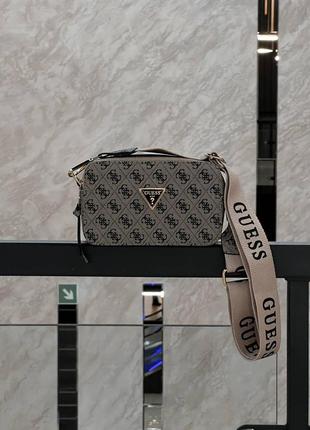 Guess the snapshot bag сумка эко кожа люкс качество беж черная коричневая7 фото