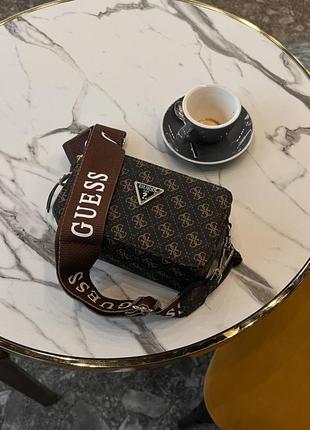Guess the snapshot bag сумка эко кожа люкс качество беж черная коричневая9 фото