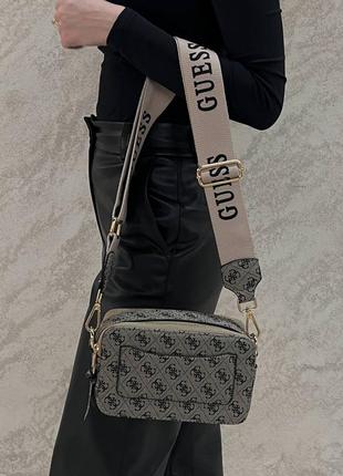 Guess the snapshot bag сумка эко кожа люкс качество беж черная коричневая8 фото