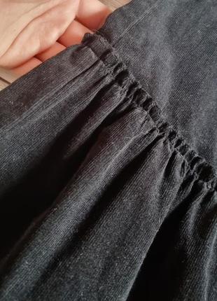 Черная макси вельветовая юбка стим-панк хлопок6 фото