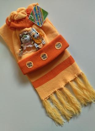 Детская шапка и шарф комплект шапочка с шарфиком5 фото