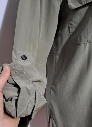 100% шёлк фирменная шелковая блузка с накладными карманами шовк4 фото