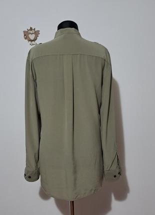 100% шёлк фирменная шелковая блузка с накладными карманами шовк7 фото