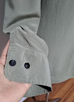 100% шёлк фирменная шелковая блузка с накладными карманами шовк8 фото