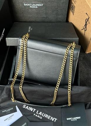 Yves saint laurent сумка шкіра люкс чорна фурнітура золота10 фото