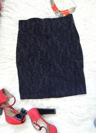 Черная фактурная  итальянская юбка amelie-amelie( размер 38-40)3 фото