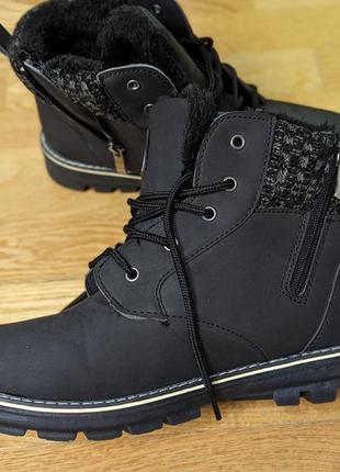 🥾як нові!😱 зимові чоботи з хутром🔥непромокаємі черевики шкіряні чоботи деми зимние боти зима2 фото