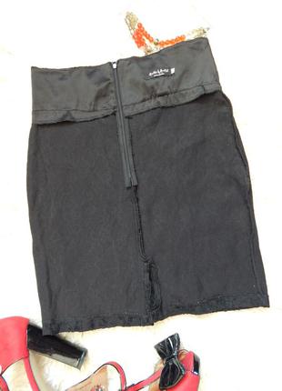 Черная фактурная  итальянская юбка amelie-amelie( размер 38-40)5 фото