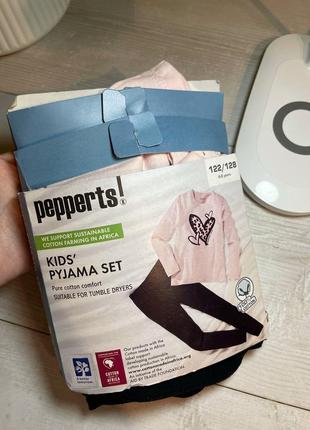 Піжама дитяча pepperts, комплект лосіни лонгслів, дитячий домашній одяг