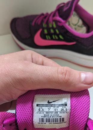 ❗️❗️❗️кросівки бігові жіночі "nike" air zoom structure 18 women's 10.5 magenta/pink euc!10 фото