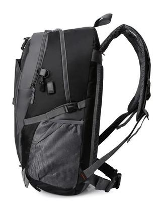 Рюкзак 45 л чорний, наплічник водовідштовхувальна тканина9 фото
