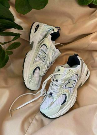 New balance 530 premium •white silver blue•