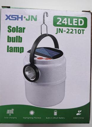Фонарь-лампа кемпинговая jn-2210t 24led с солнечной панелью