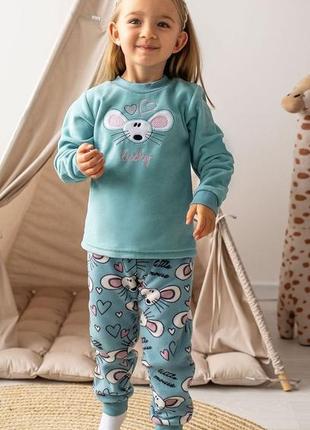Флісова піжама для дівчат, флисовая пижама детская, тепла піжама флісова, теплая пижама котики, флісова піжама котик1 фото