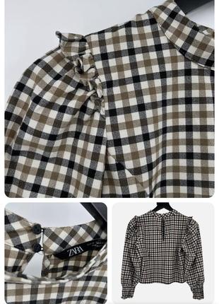 Блуза / кофта / топ/  рубашка в клетку zara