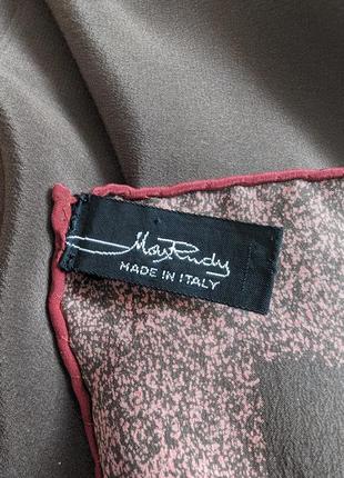 Винтажный большой шелковый платок max rudy с цветочным принтом, италия10 фото