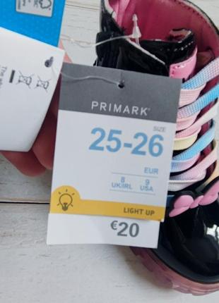 Черевики демісезонній disney primark англія р. 25-26 світяться міні маус чоботи ботинки сапожки светятся на шнурках демисезонные3 фото